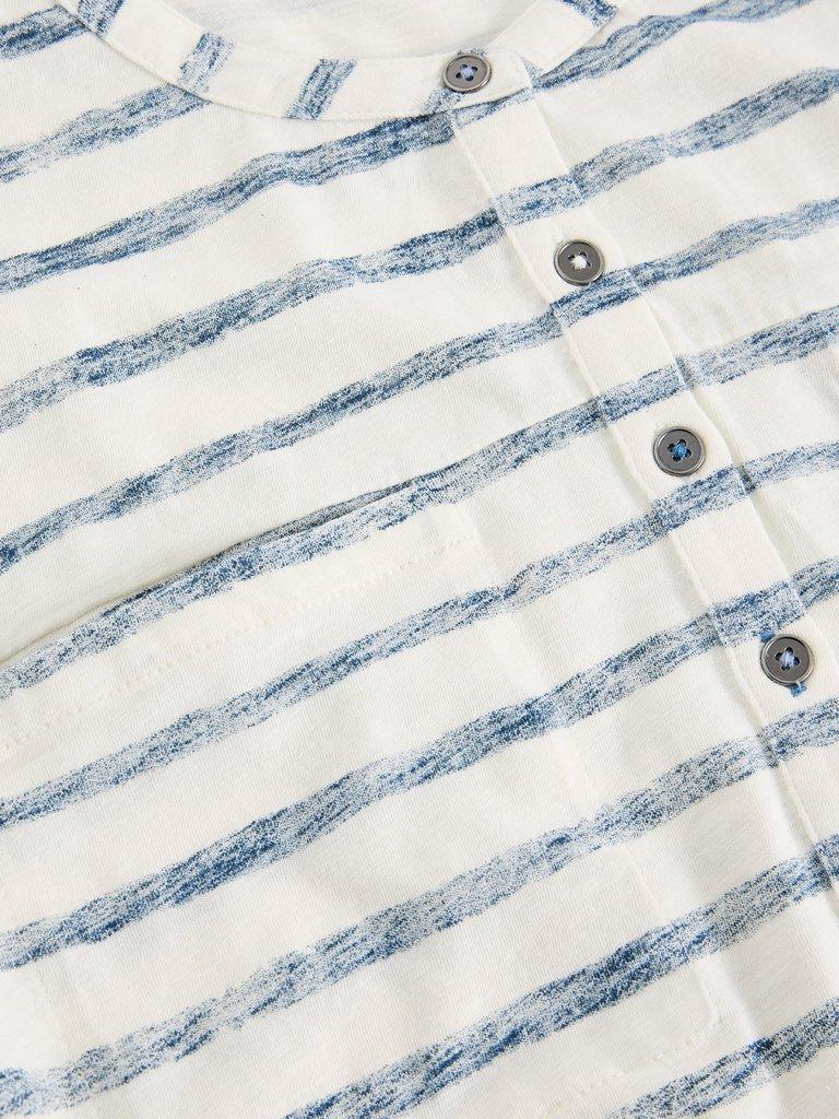 BETH STRIPE 34 SLEEVE SHIRT in NAVY MULTI - FLAT DETAIL