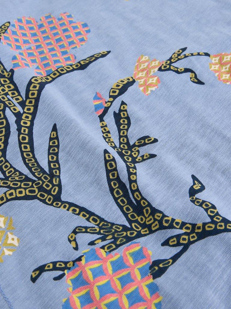 CLARA LONG SLEEVE TEE CREW NECK in BLUE PR - FLAT DETAIL