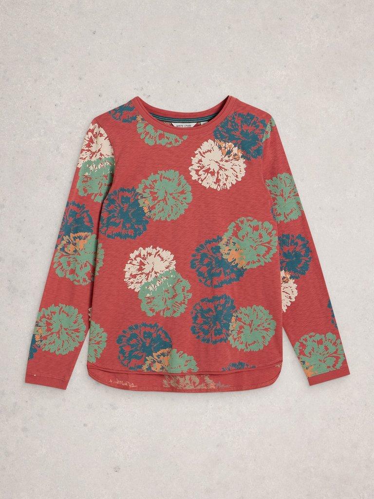 CLARA LONG SLEEVE TEE CREW NECK in PINK PR - FLAT FRONT