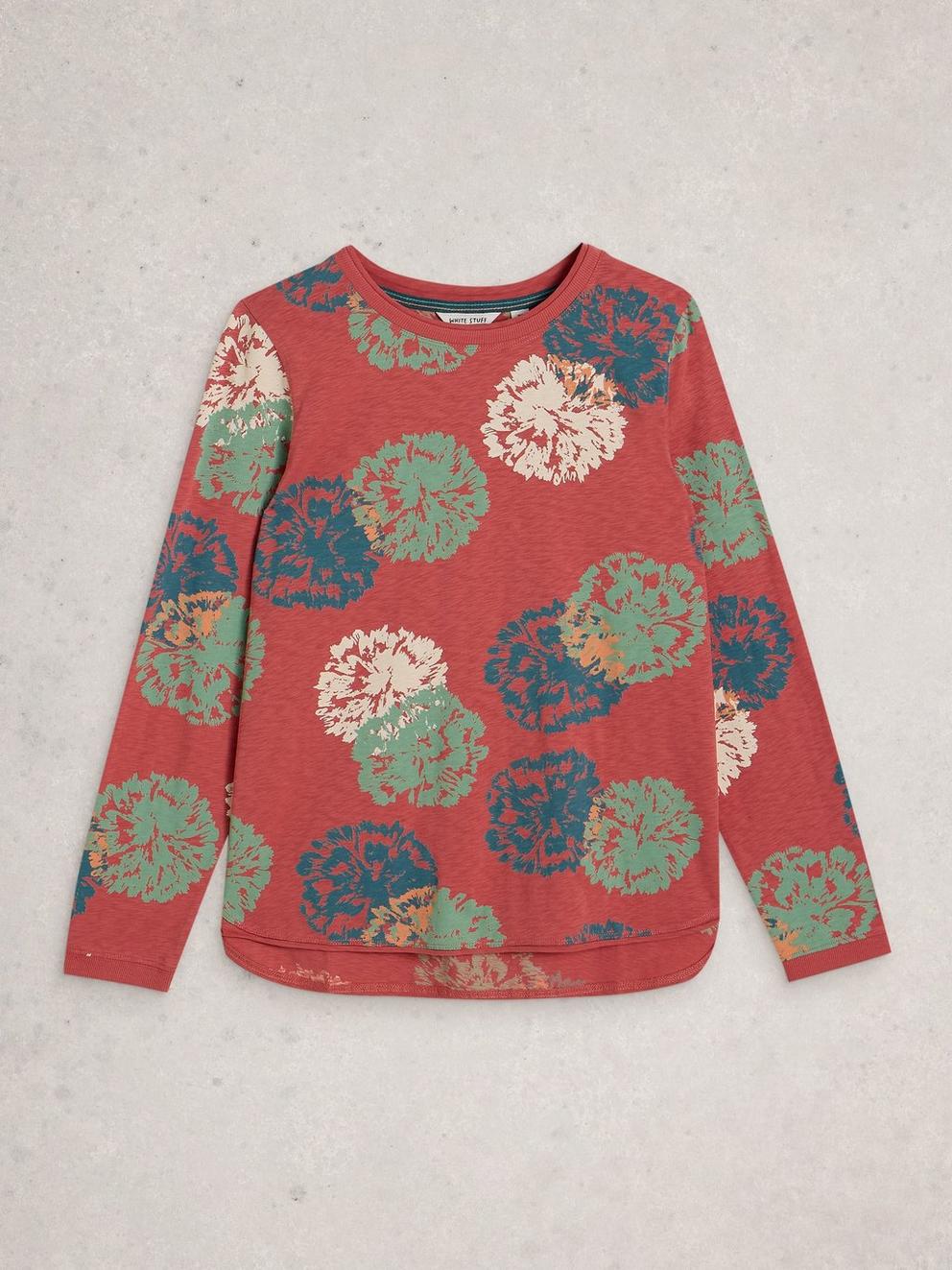 CLARA LONG SLEEVE TEE CREW NECK in PINK PR - FLAT FRONT