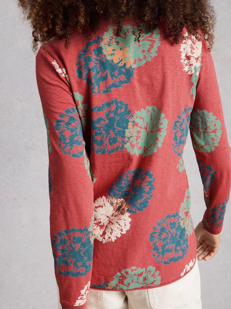 CLARA LONG SLEEVE TEE CREW NECK in PINK PR - MODEL BACK