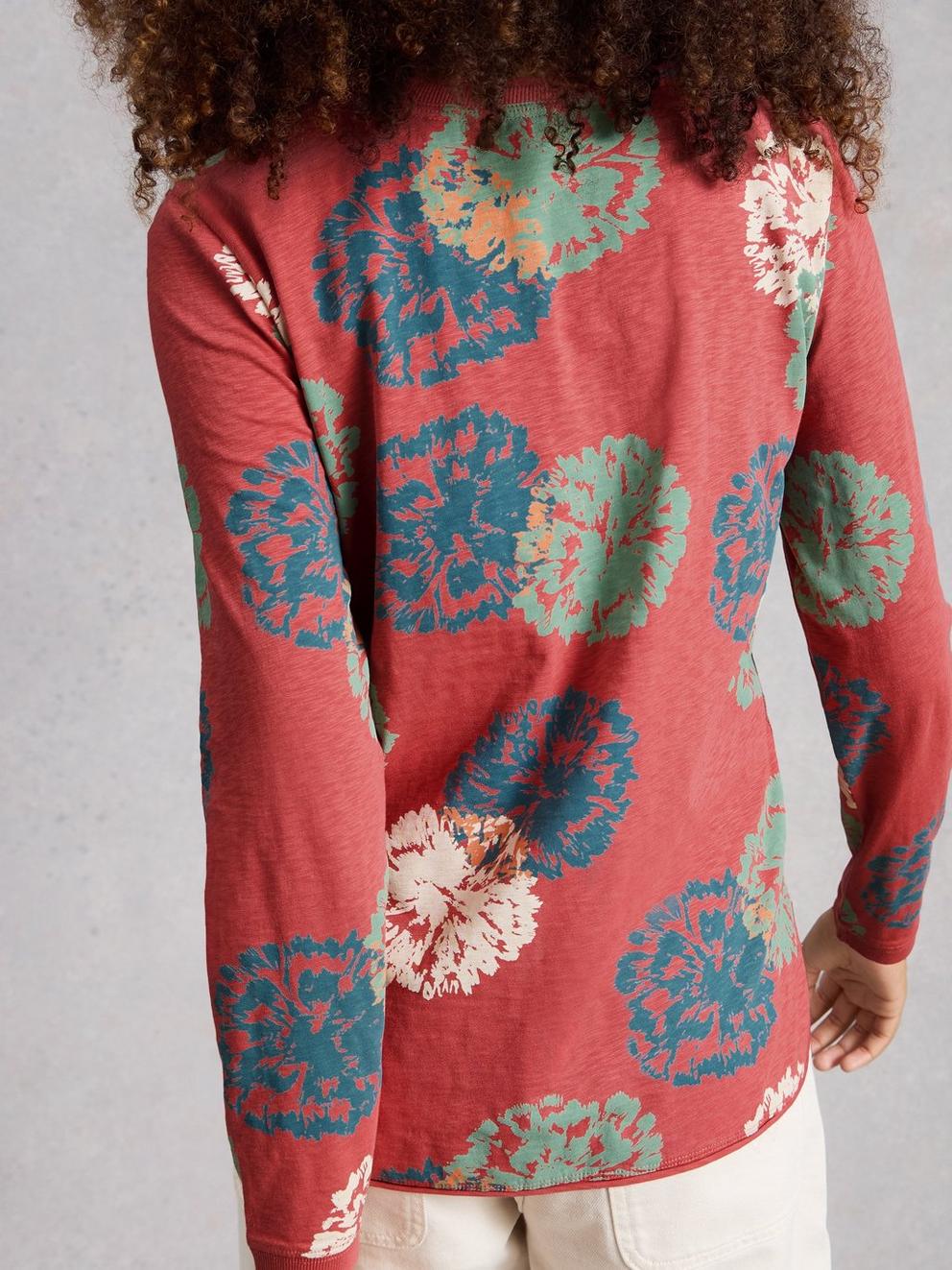 CLARA LONG SLEEVE TEE CREW NECK in PINK PR - MODEL BACK