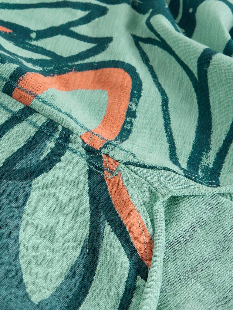 CLARA LONG SLEEVE TEE CREW NECK in TEAL PR - FLAT DETAIL