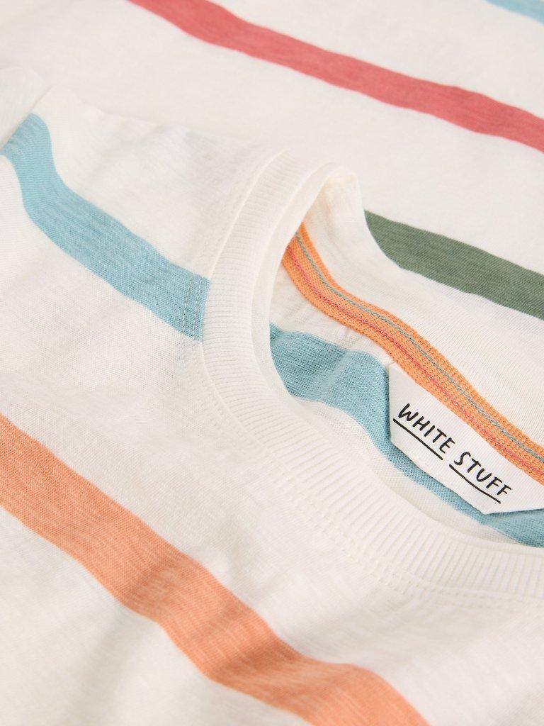 CLARA LONG SLEEVE STRIPED TEE in IVORY MLT - FLAT DETAIL