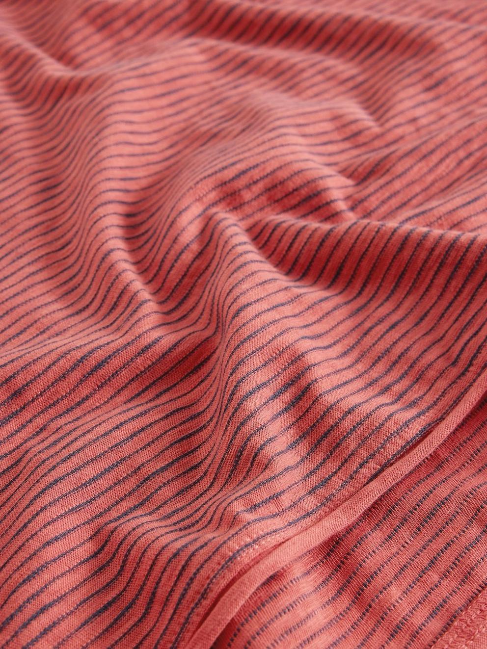 CLARA TEXTURE LS TEE in MID PINK - FLAT DETAIL