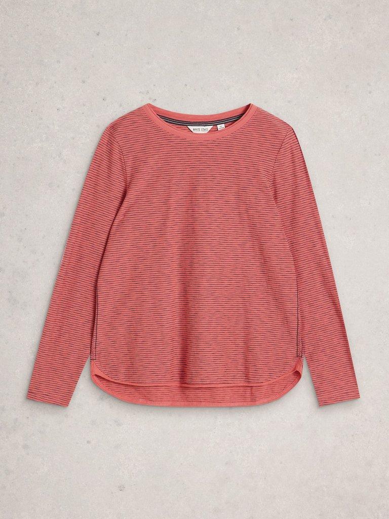 CLARA TEXTURE LS TEE in MID PINK - FLAT FRONT