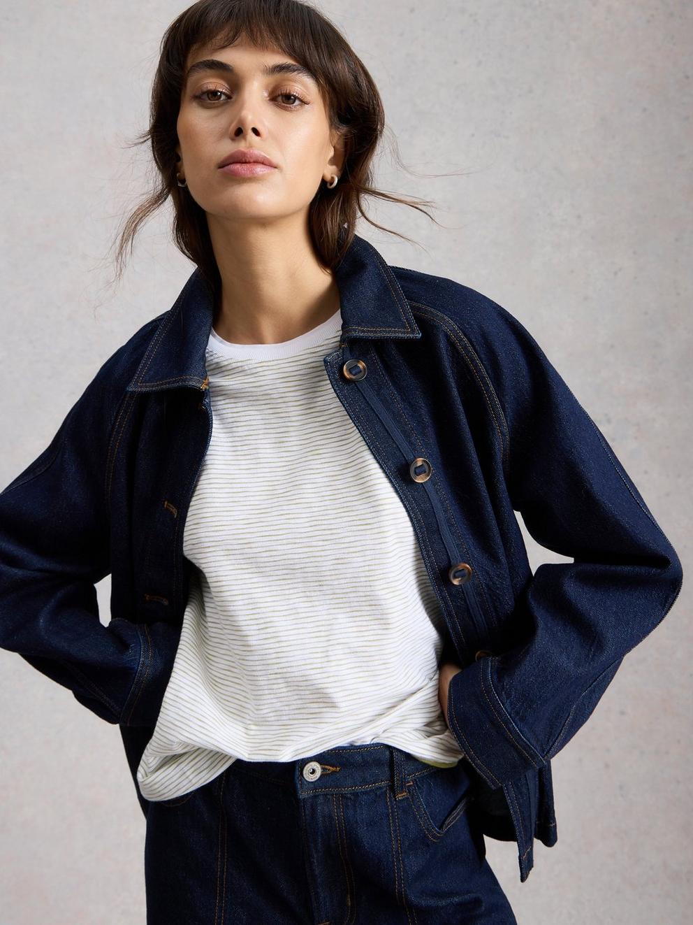 CLARA TEXTURE LS TEE in WHITE MLT - LIFESTYLE