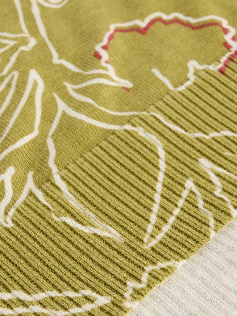 OLIVE PRINT CREW NECK JUMPER in GREEN PR - FLAT DETAIL