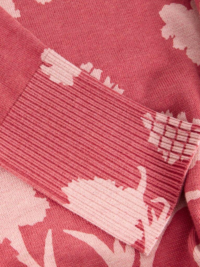 OLIVE PRINT CREW NECK JUMPER in PINK PR - FLAT DETAIL