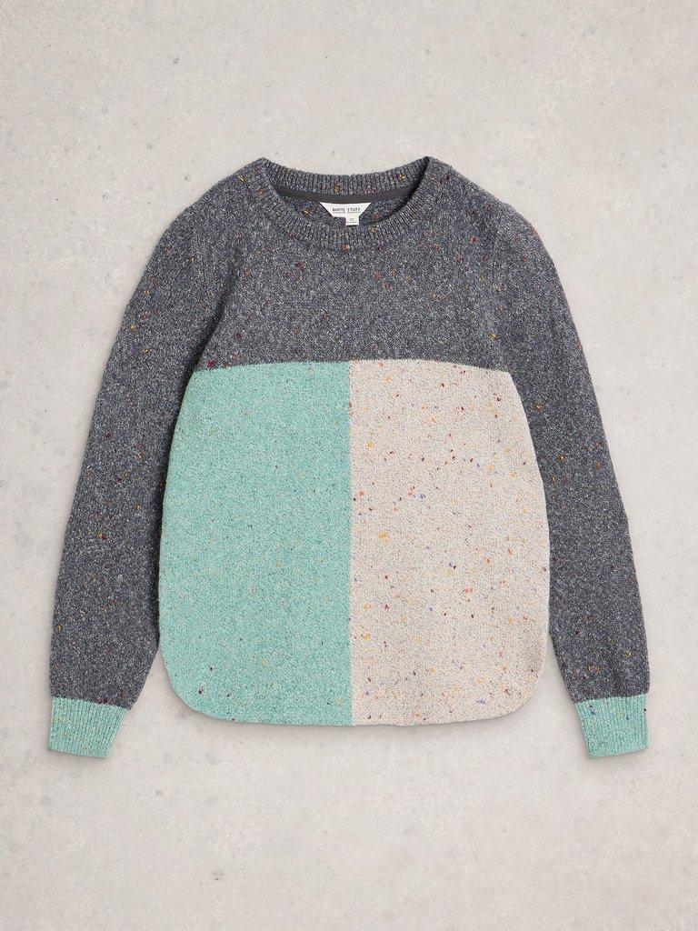TALIA NEP COLOURBLOCK  JUMPER in BLUE MLT - FLAT FRONT