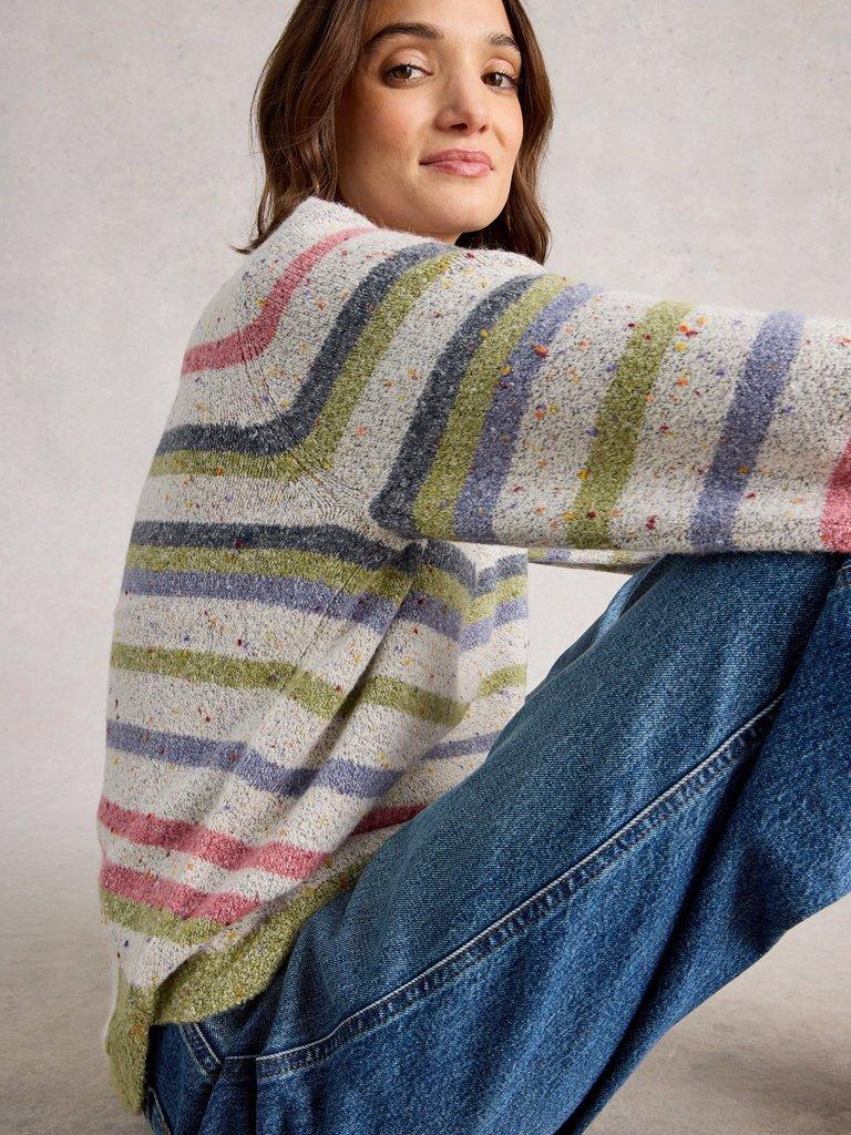 TALIA NEP STRIPE JUMPER in GREY MLT - LIFESTYLE