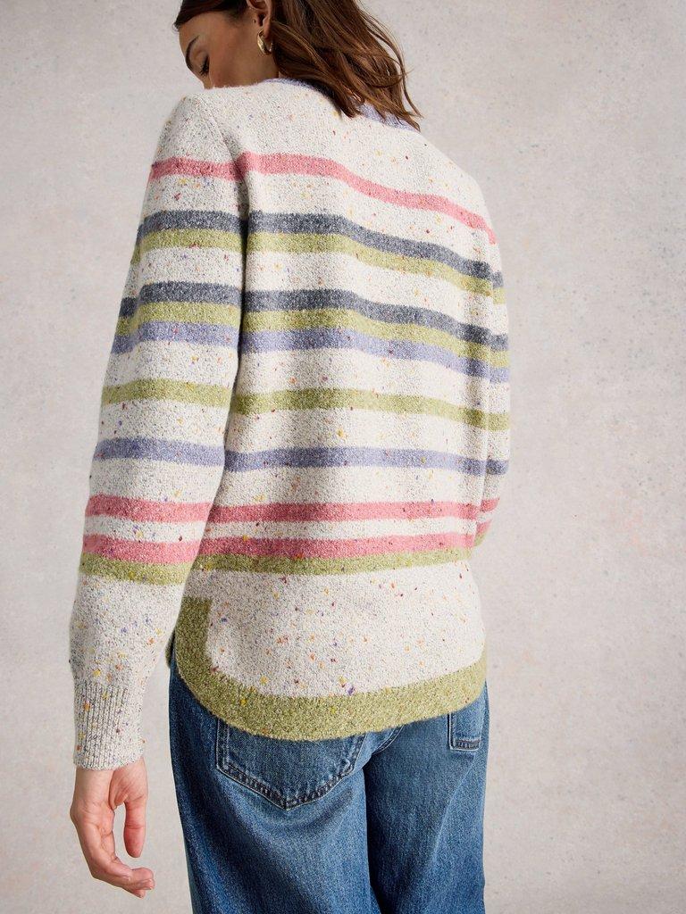 TALIA NEP STRIPE JUMPER in GREY MLT - MODEL BACK