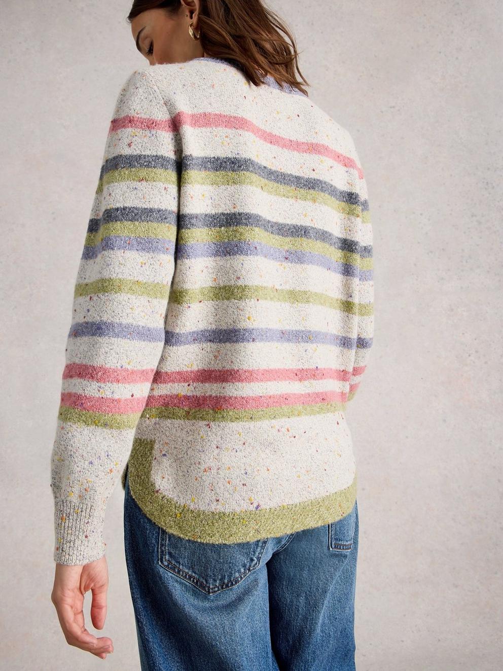 TALIA NEP STRIPE JUMPER in GREY MLT - MODEL BACK