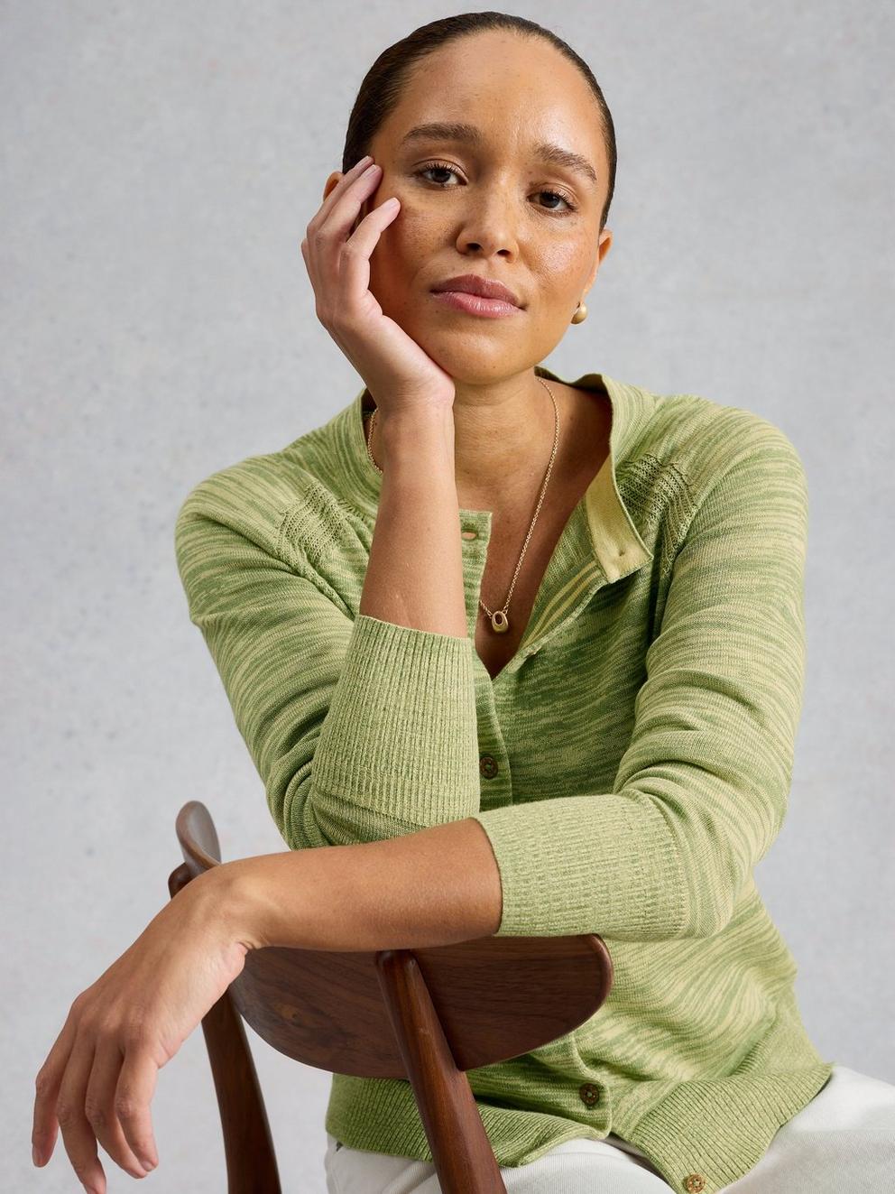 LULU TWIST CARDI in GREEN MLT - LIFESTYLE