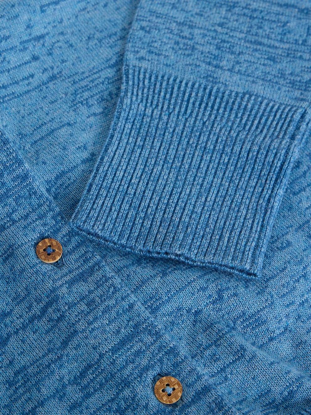 LULU TWIST CARDI in MID BLUE - FLAT DETAIL