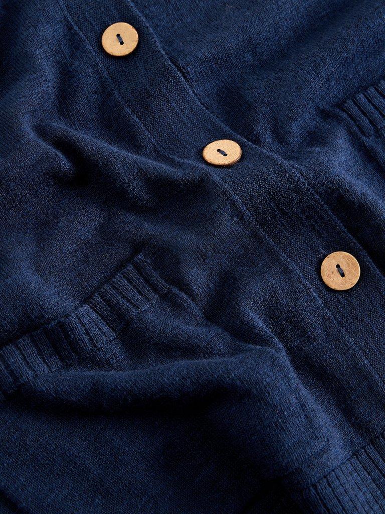 NOVA LINEN BLEND CARDI in DARK NAVY - FLAT DETAIL