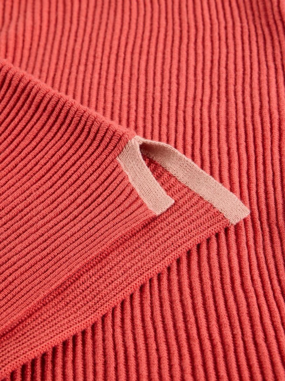 JANA CREW NECK LONG SLEEVE JUMPER in MID PINK - FLAT DETAIL