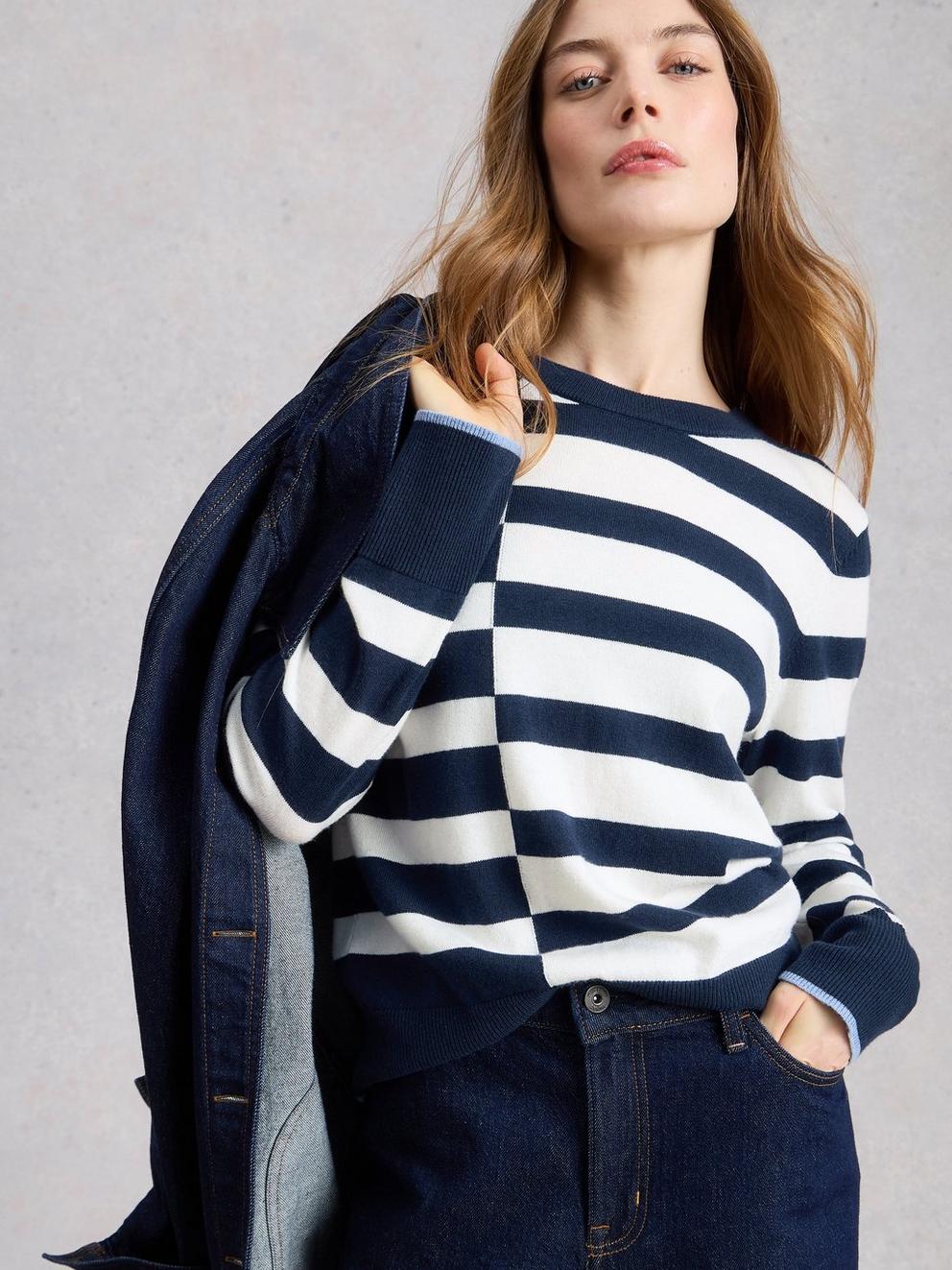 KATIE STRIPED JUMPER in NAVY MULTI - LIFESTYLE