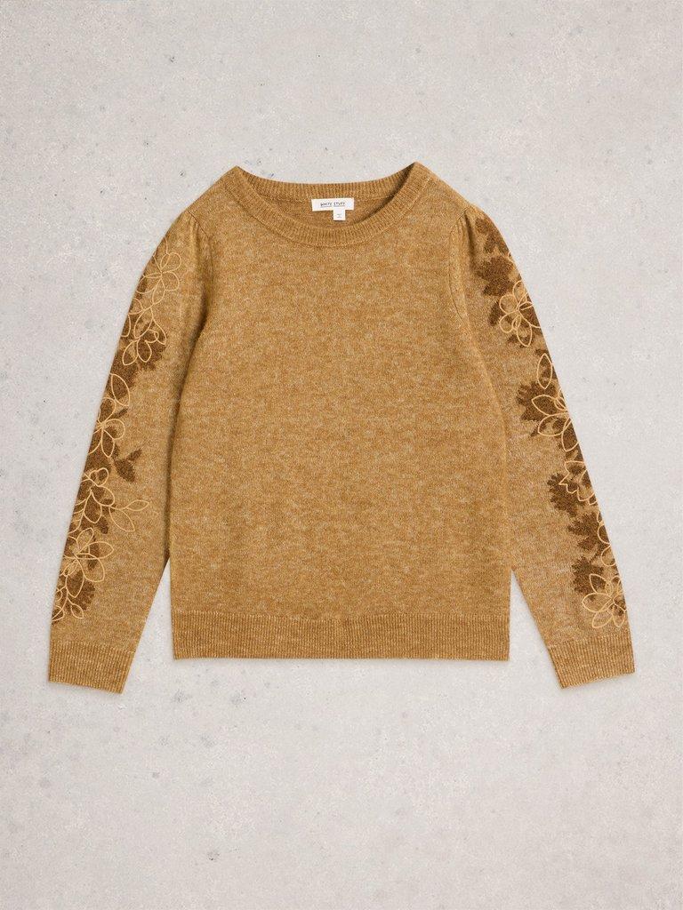 JODIE EMBROIDERED JUMPER in MID CHART - FLAT FRONT