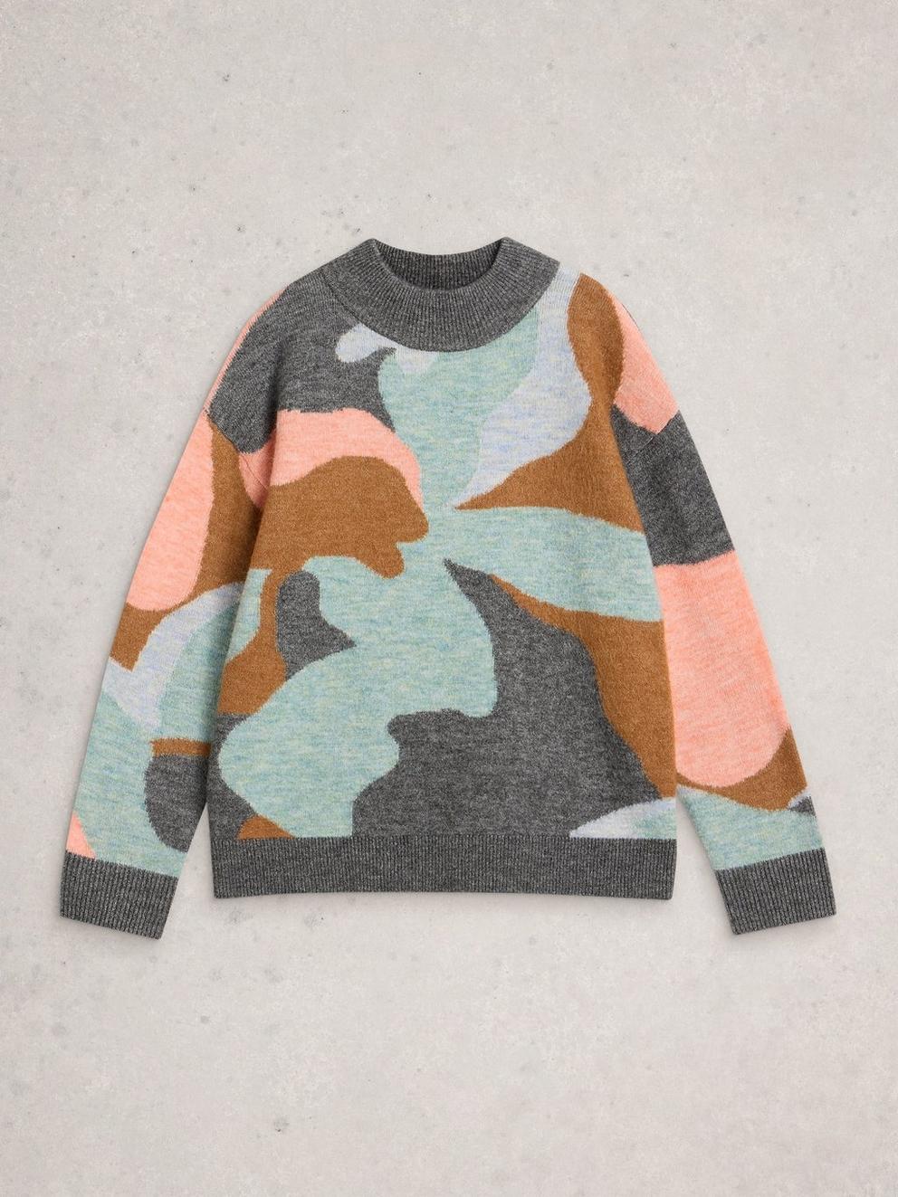 ARIA ABSTRACT JUMPER in GREY MLT - FLAT FRONT