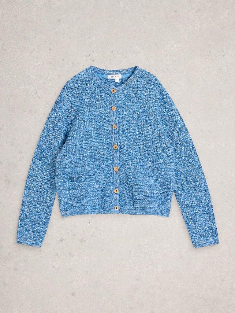 BELLE CARDI in MID BLUE - FLAT FRONT