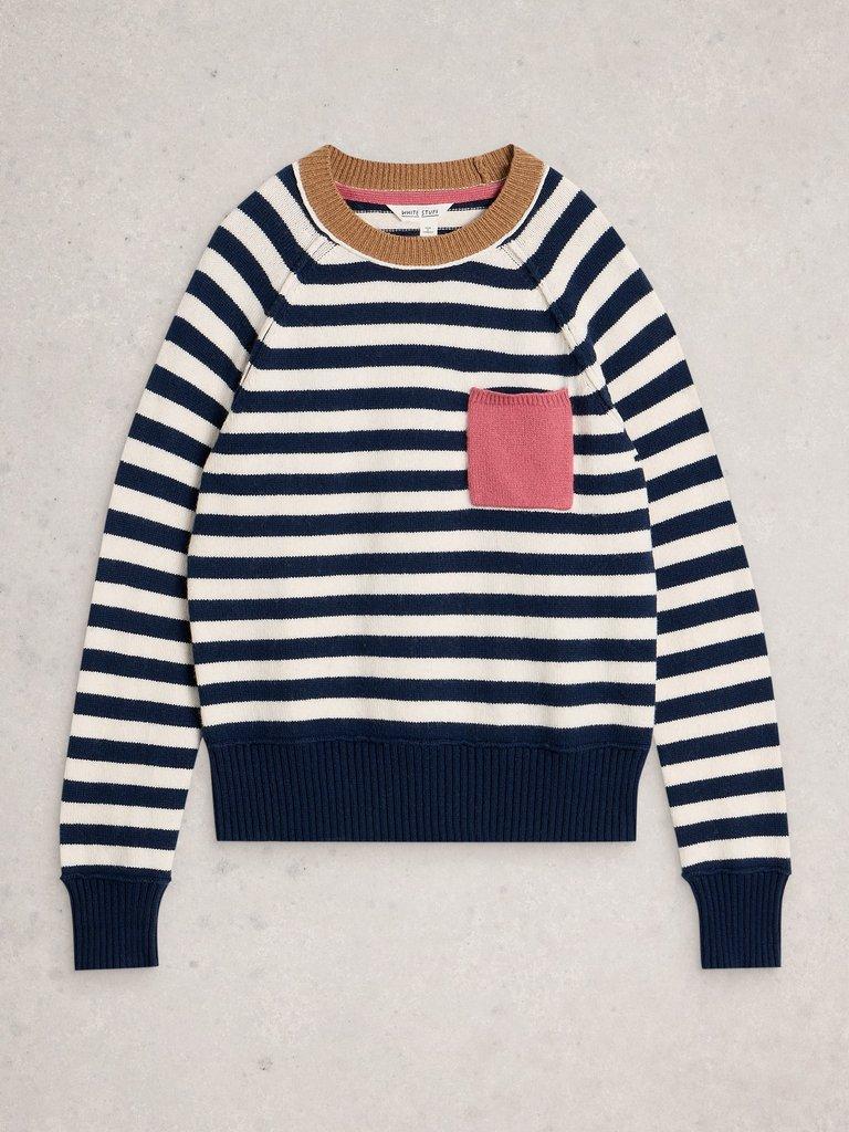 BRITNEY STRIPE JUMPER in NAVY MULTI - FLAT FRONT