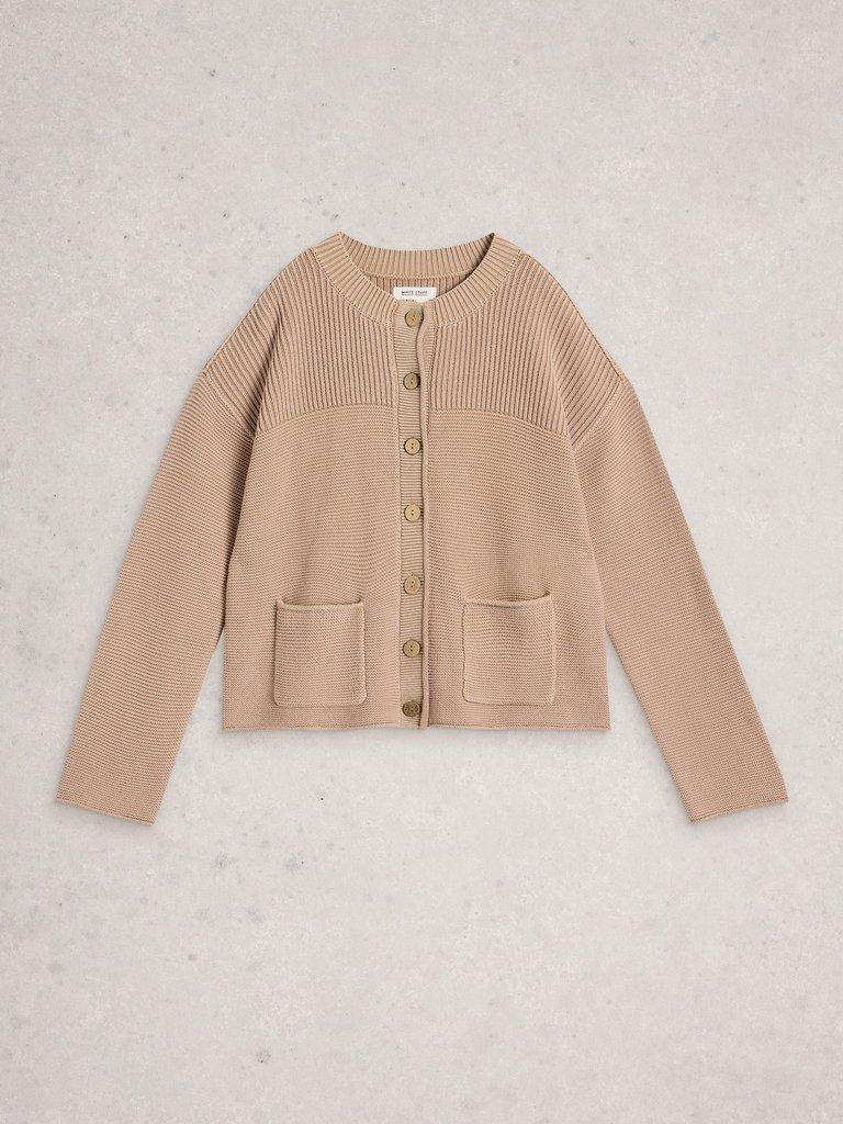 GIGI WASHED CARDI in LGT NAT - FLAT FRONT