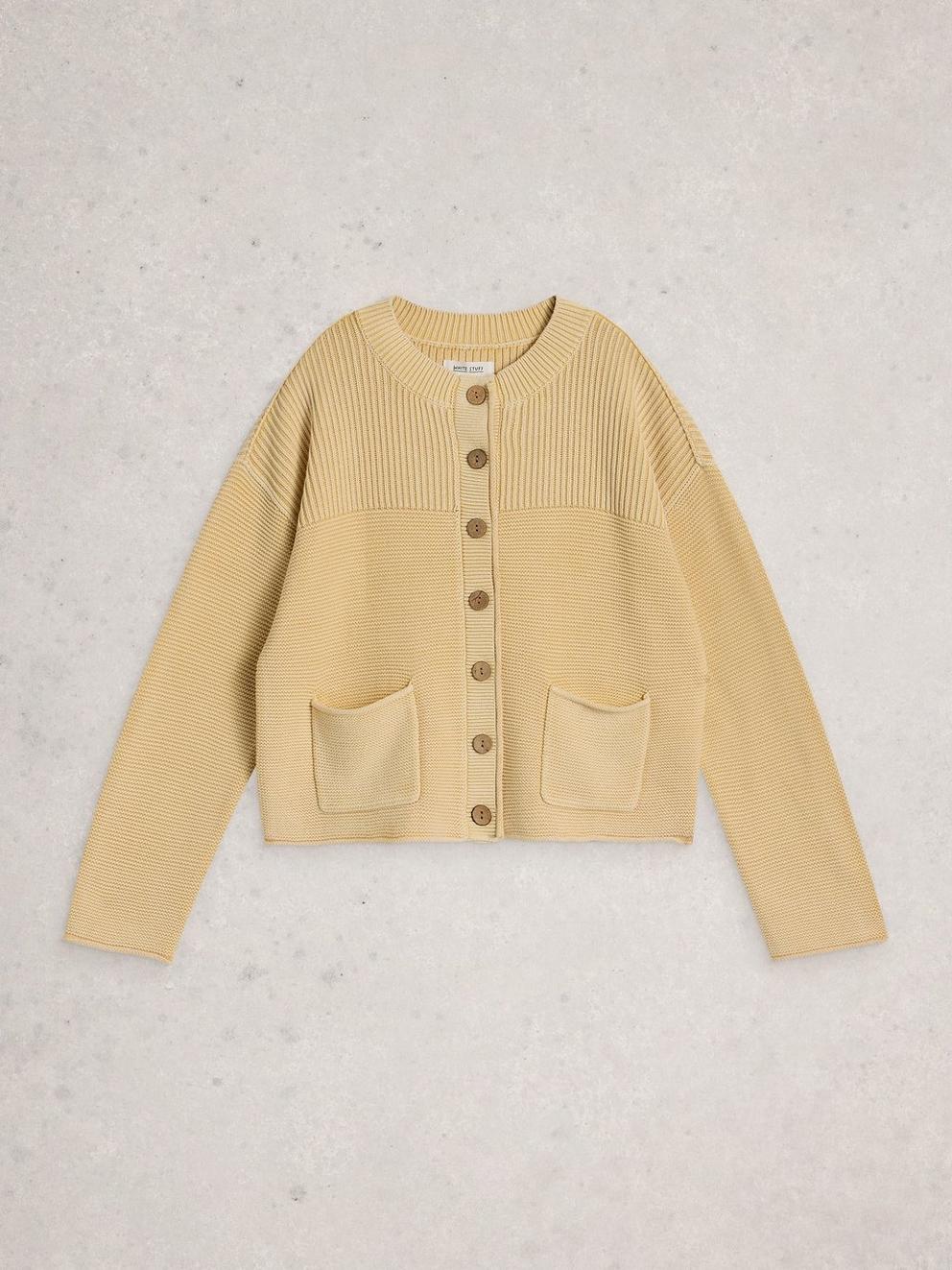 GIGI WASHED CARDI in LGT YELLOW - FLAT FRONT