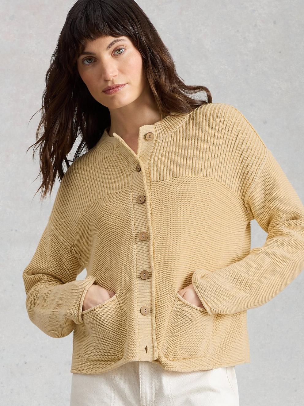 GIGI WASHED CARDI in LGT YELLOW - LIFESTYLE