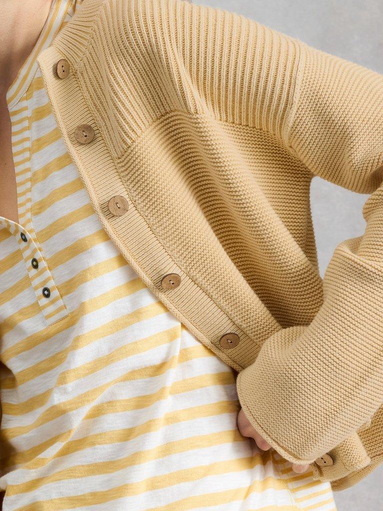 GIGI WASHED CARDI in LGT YELLOW - MODEL DETAIL