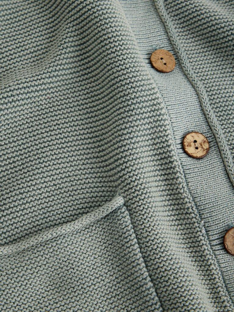 GIGI WASHED CARDI in MID GREEN - FLAT DETAIL
