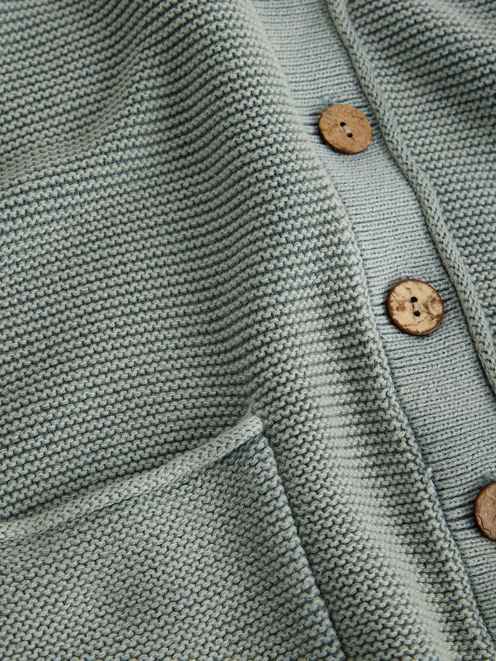 GIGI WASHED CARDI in MID GREEN - FLAT DETAIL