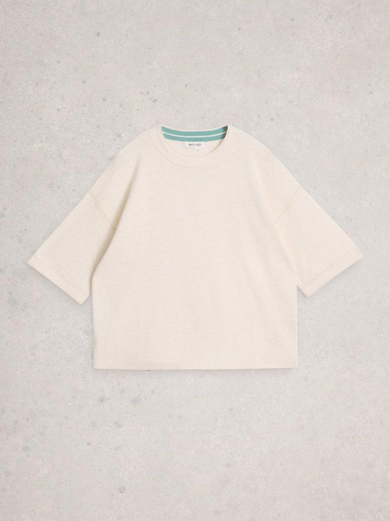 KATE LINEN TOP in NAT WHITE - FLAT FRONT