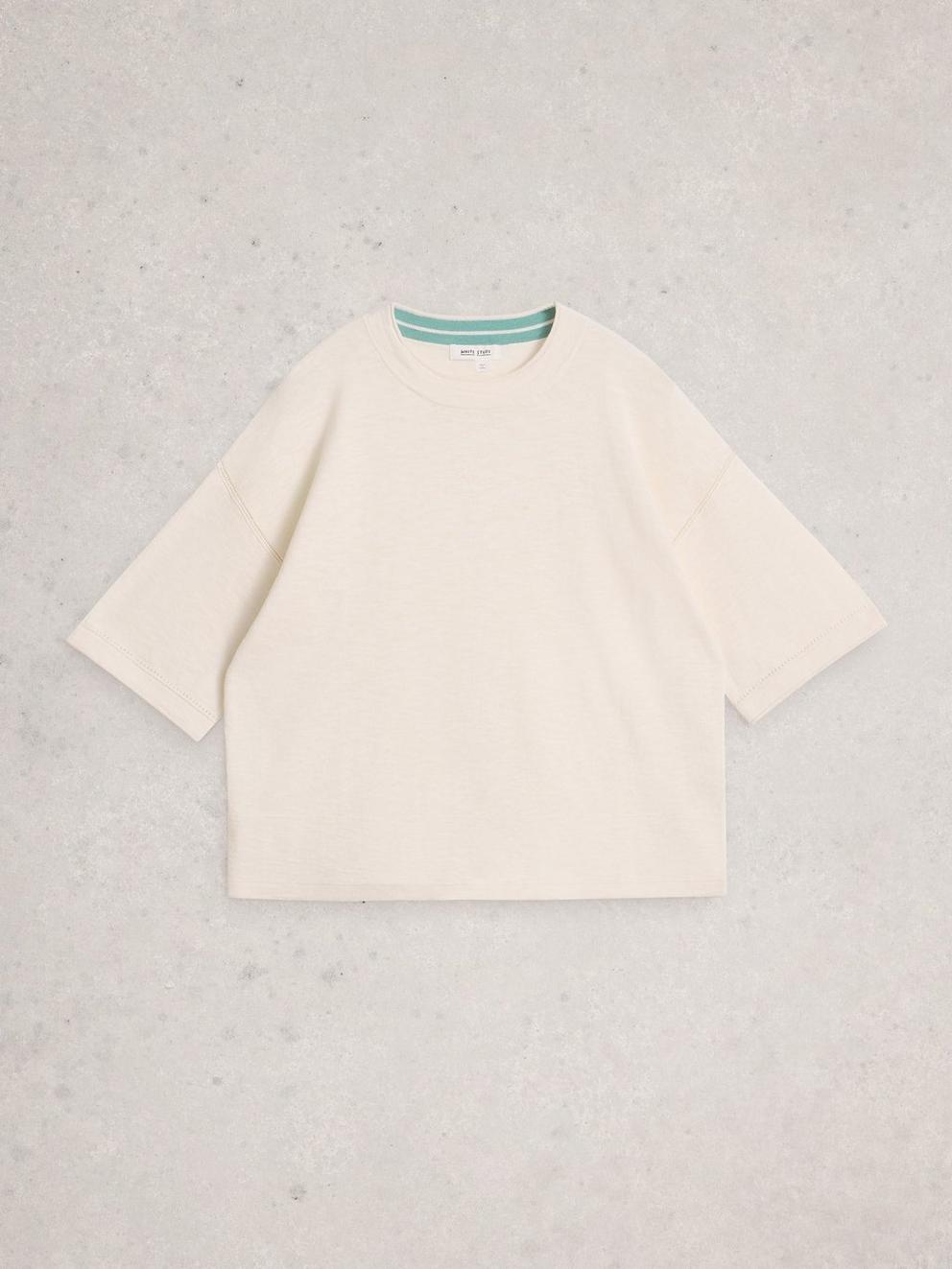 KATE LINEN TOP in NAT WHITE - FLAT FRONT