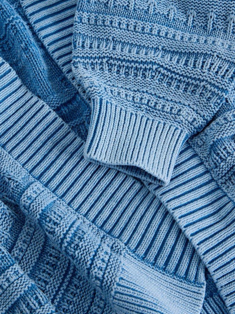 KIMBERLY CARDI in MID BLUE - FLAT DETAIL