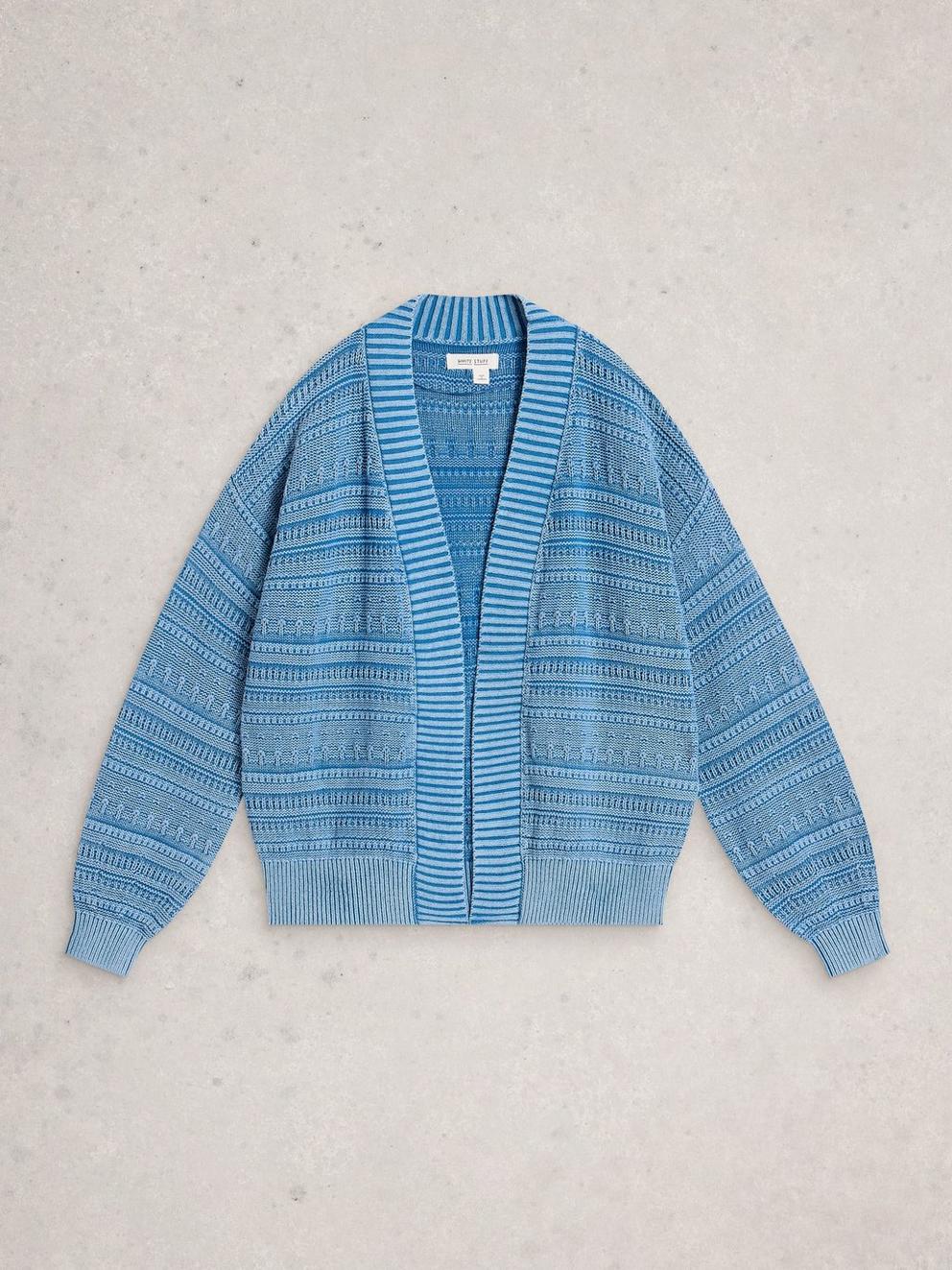 KIMBERLY CARDI in MID BLUE - FLAT FRONT