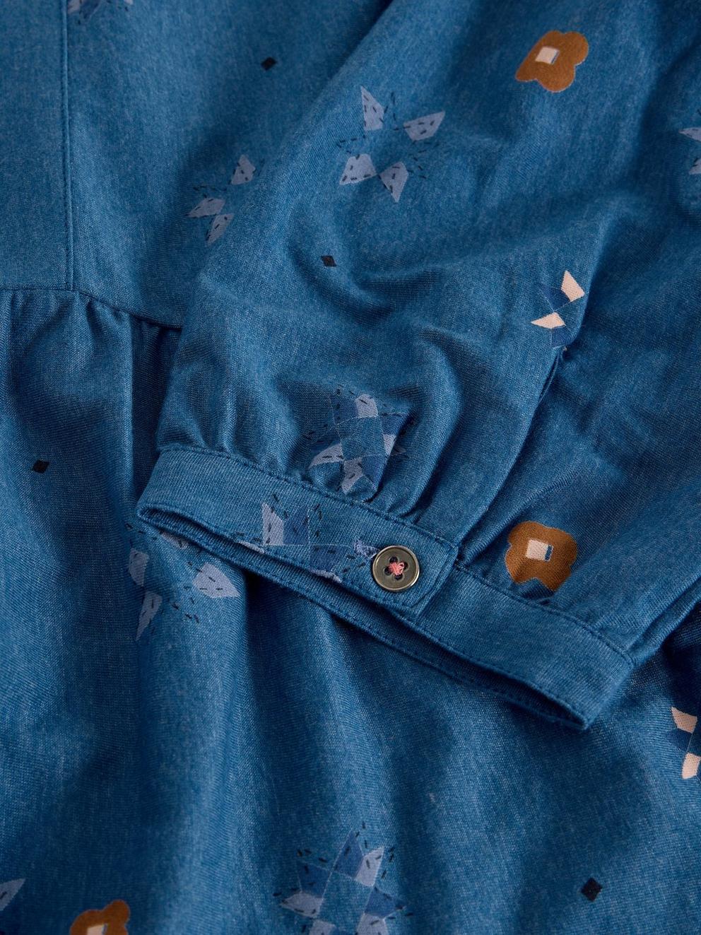 WOMENS MARTA TUNIC in BLUE PR - FLAT DETAIL