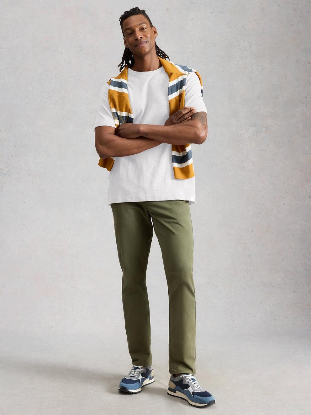 Harrington Relaxed Tee in BRIL WHITE - MODEL FRONT