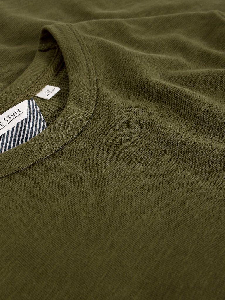 Harrington Relaxed Tee in KHAKI GRN - FLAT DETAIL