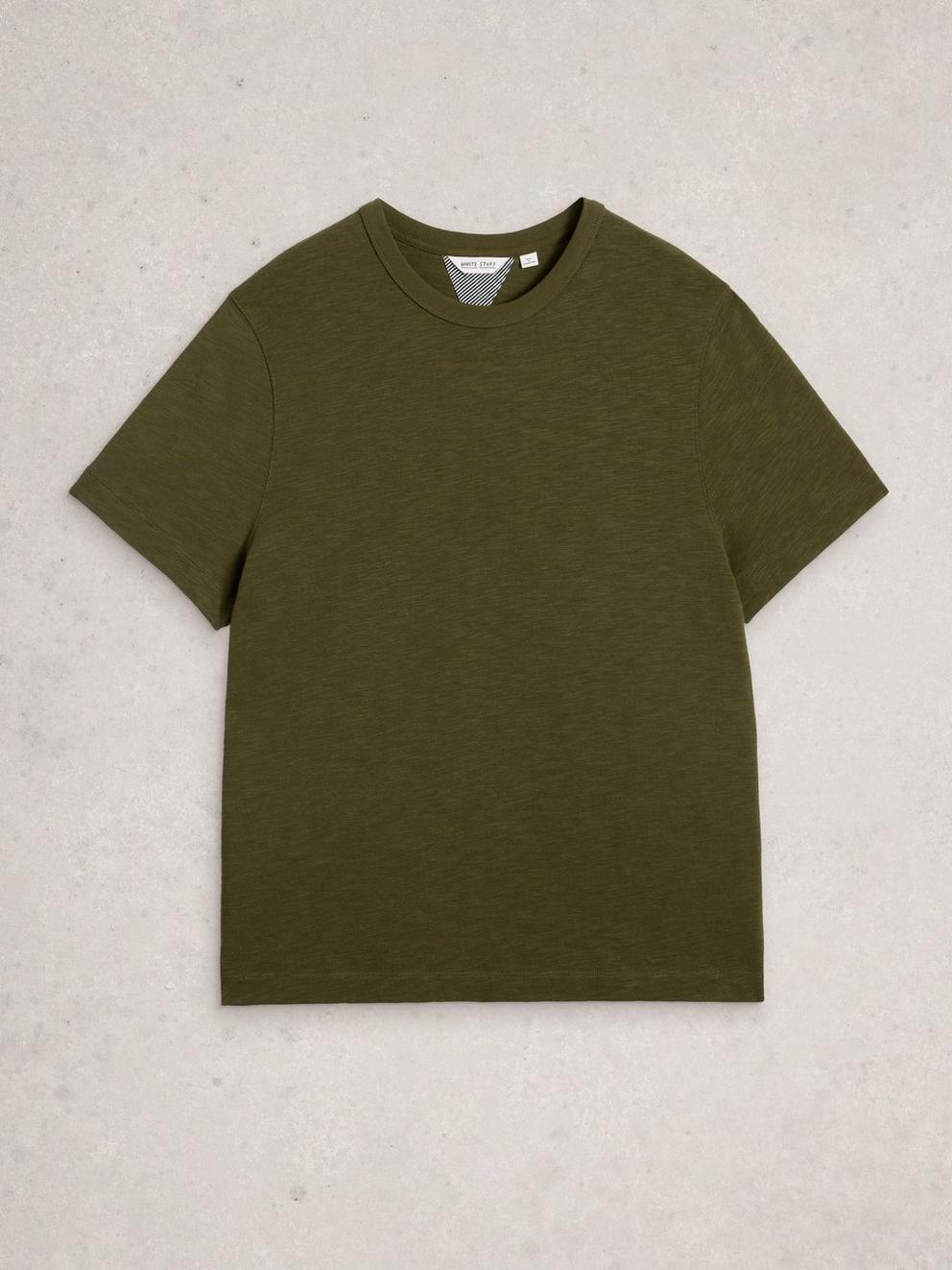 Harrington Relaxed Tee in KHAKI GRN - FLAT FRONT