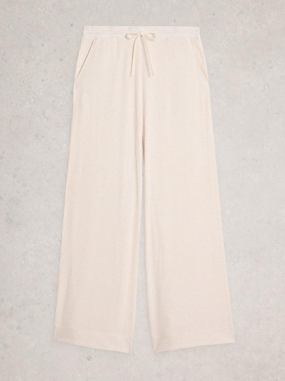 COSY JERSEY RIB BOTTOM in PALE IVORY - FLAT FRONT