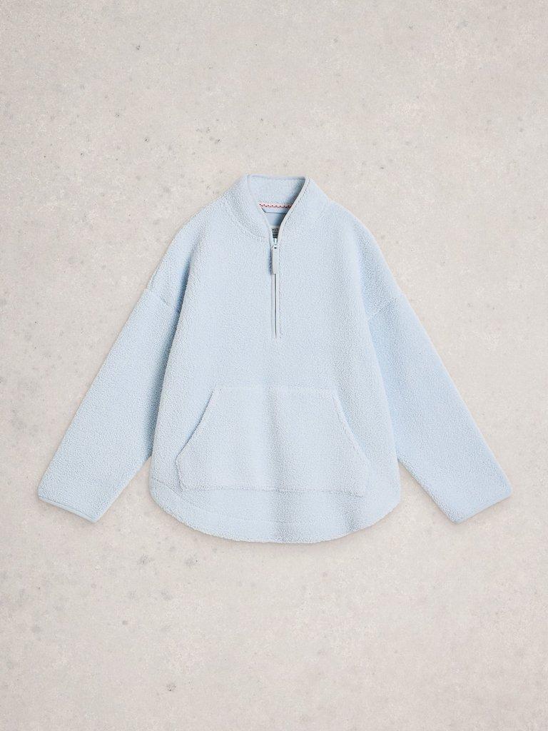 WREN HALF ZIP JUMPER in LGT BLUE - FLAT FRONT