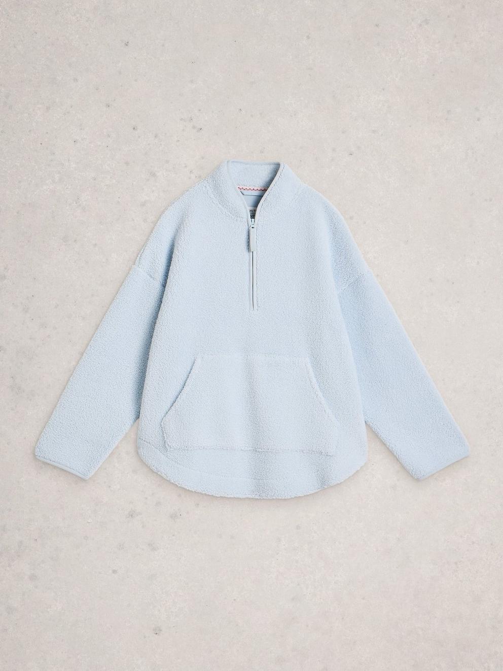 WREN HALF ZIP JUMPER in LGT BLUE - FLAT FRONT