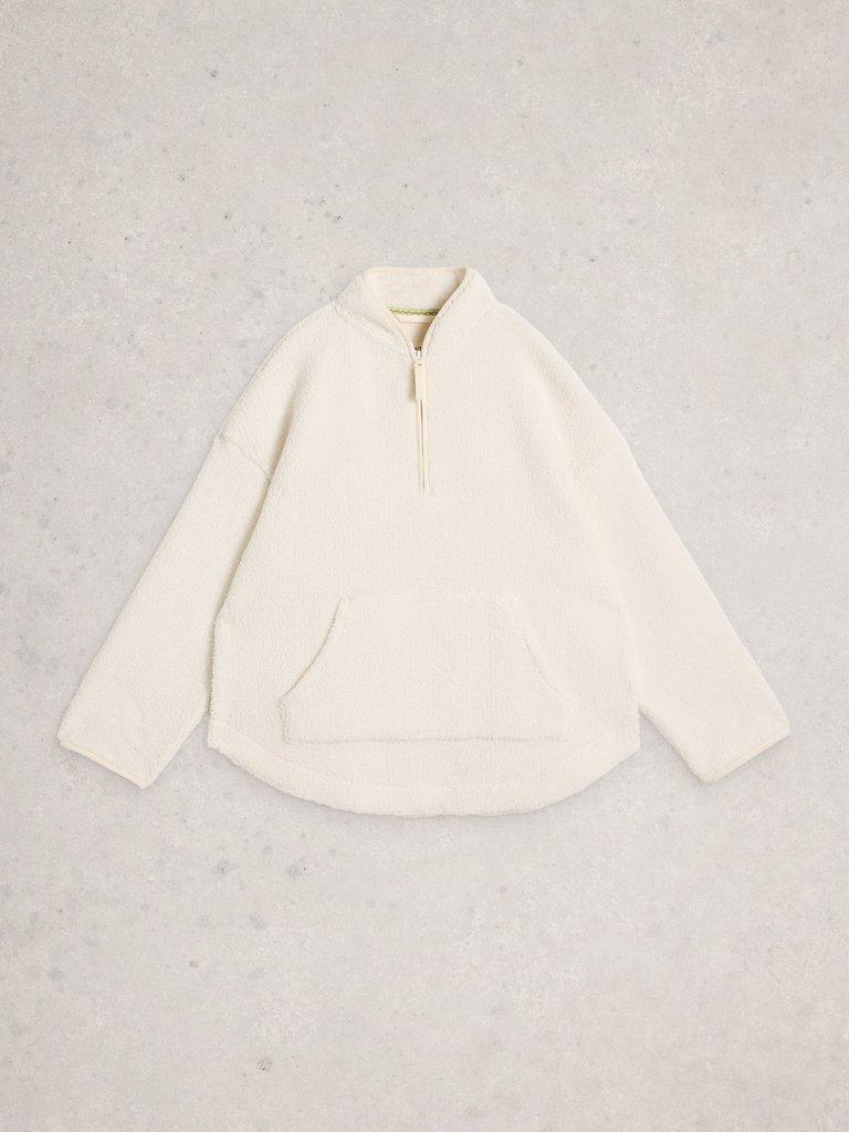 WREN HALF ZIP JUMPER in PALE IVORY - FLAT FRONT