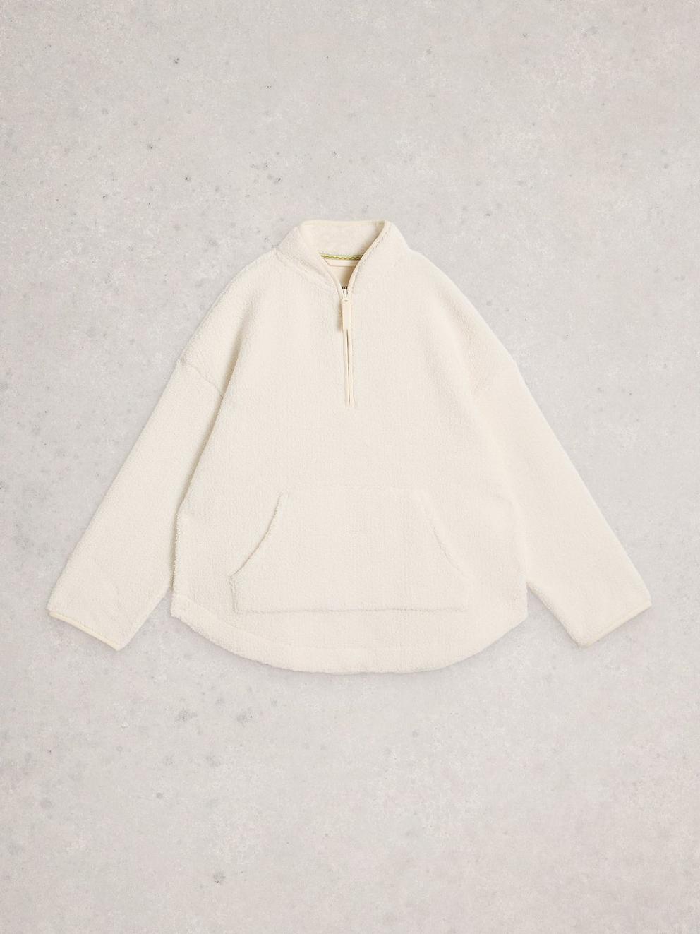 WREN HALF ZIP JUMPER in PALE IVORY - FLAT FRONT