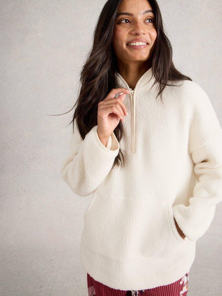 WREN HALF ZIP JUMPER in PALE IVORY - LIFESTYLE
