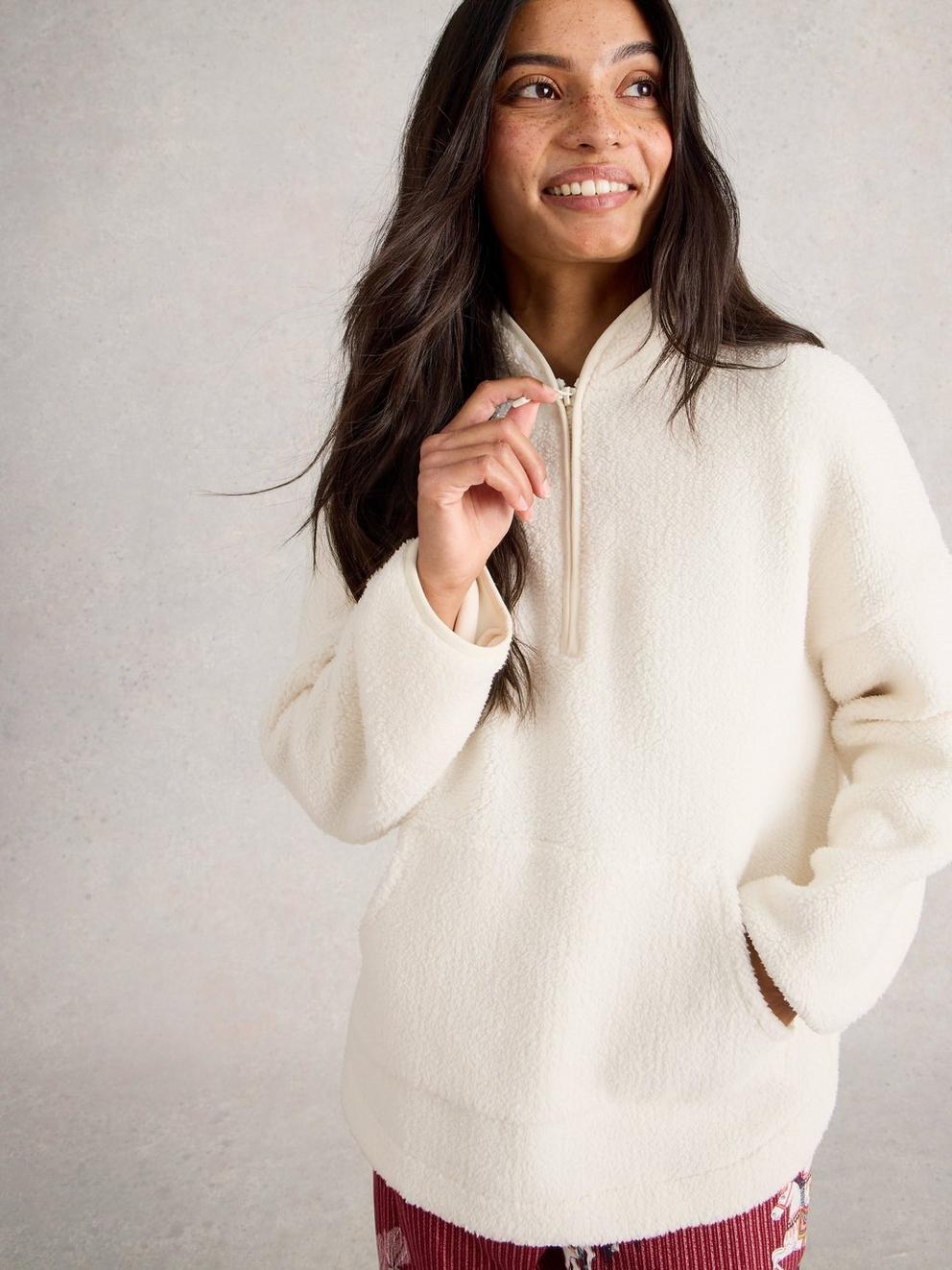 WREN HALF ZIP JUMPER in PALE IVORY - LIFESTYLE
