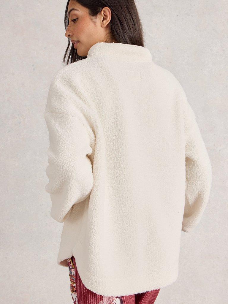 WREN HALF ZIP JUMPER in PALE IVORY - MODEL BACK