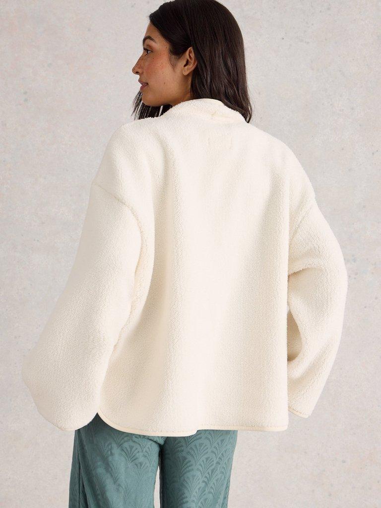 WREN EDGE TO EDGE JACKET in PALE IVORY - MODEL BACK