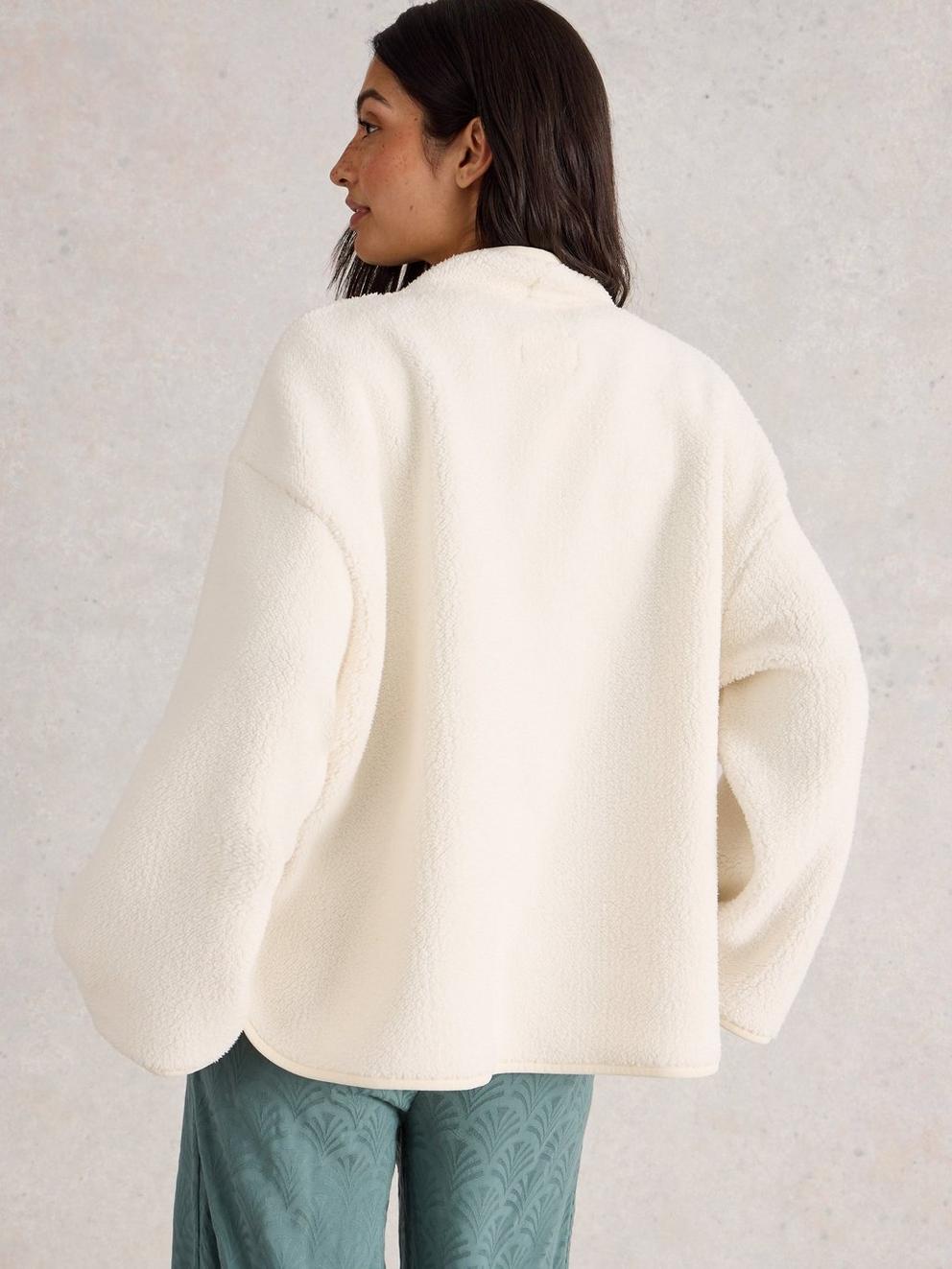 WREN EDGE TO EDGE JACKET in PALE IVORY - MODEL BACK